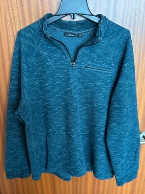 Marc Anthony Teal Zip-Up Pullover Sweater